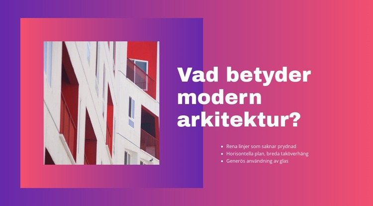 Modern arkitektur CSS -mall