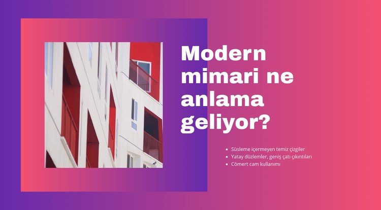 Modern mimari CSS Şablonu