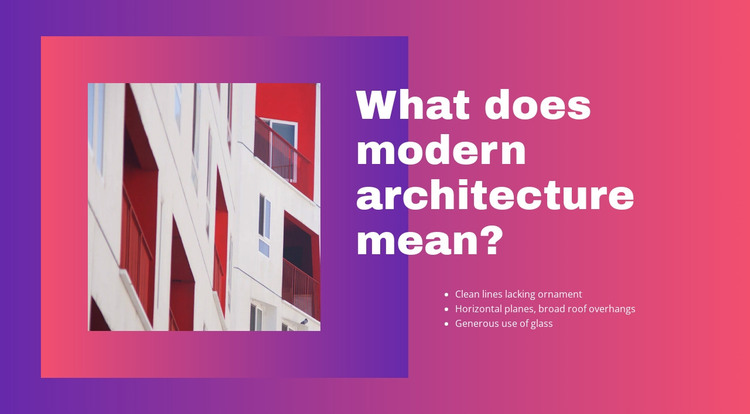 Modern architecture Web Design