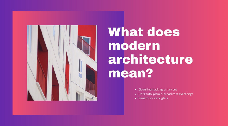 Modern architecture Web Page Designer