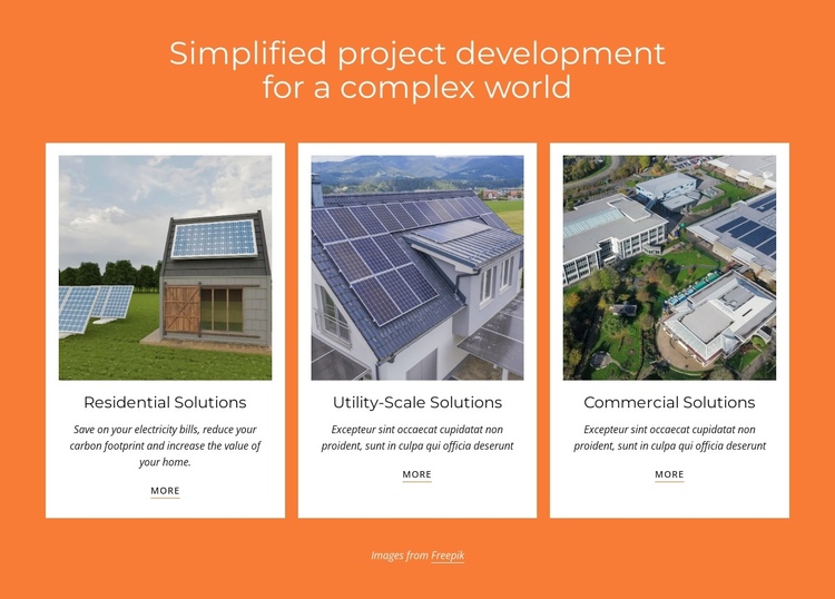 Power generation from solar Website Builder Software