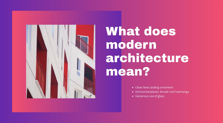 Modern architecture Website Builder Software