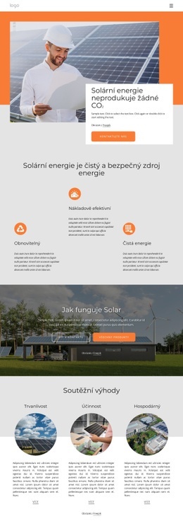 Napájejte Svůj Domov Čistou Solární Energií - Šablona Pro Vývoj Webu