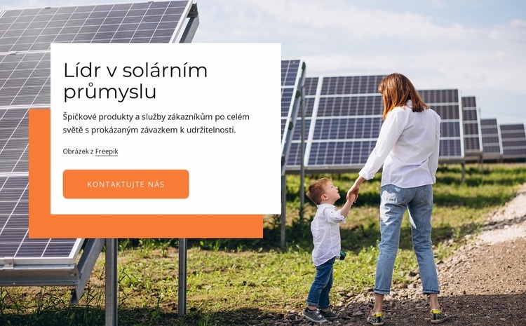 Lídr v solárním průmyslu Šablona webové stránky