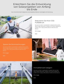 Entwicklung Von Solarprojekten – Vorlage Für Website-Builder