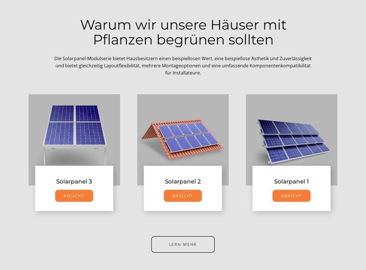 In den USA hergestellte Solarmodule Website-Modell