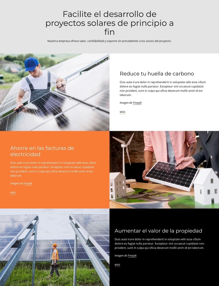 desarrollo de proyectos solares Diseño de páginas web