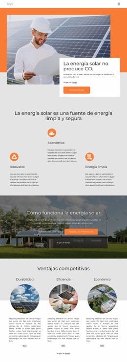 Alimenta Tu Hogar Con Energía Solar Limpia - Página De Destino Personalizada