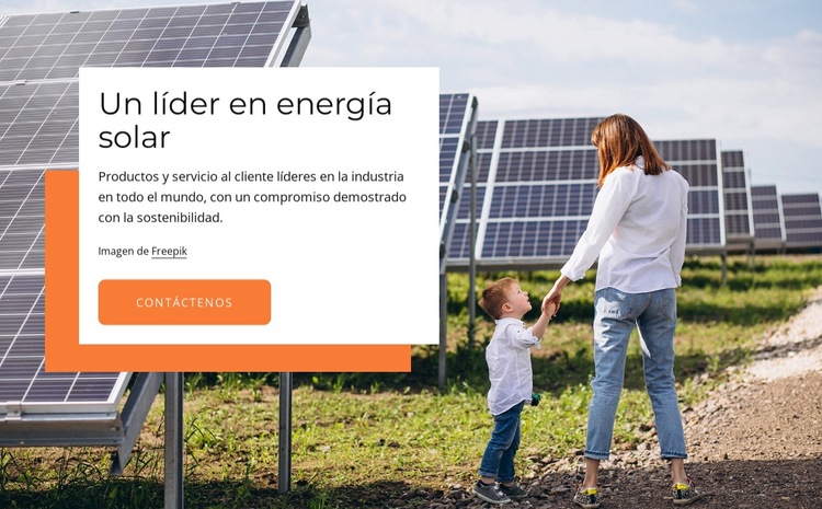 Un líder en energía solar Plantilla de sitio web