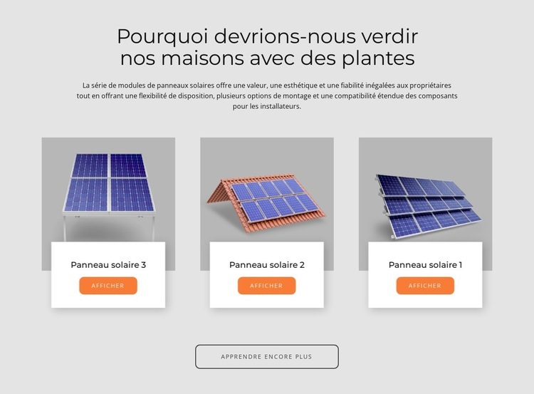 Panneaux solaires fabriqués aux États-Unis Modèle HTML5