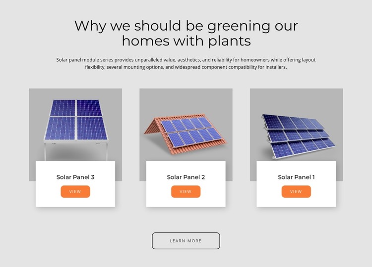 Solar panels made in the USA HTML Template
