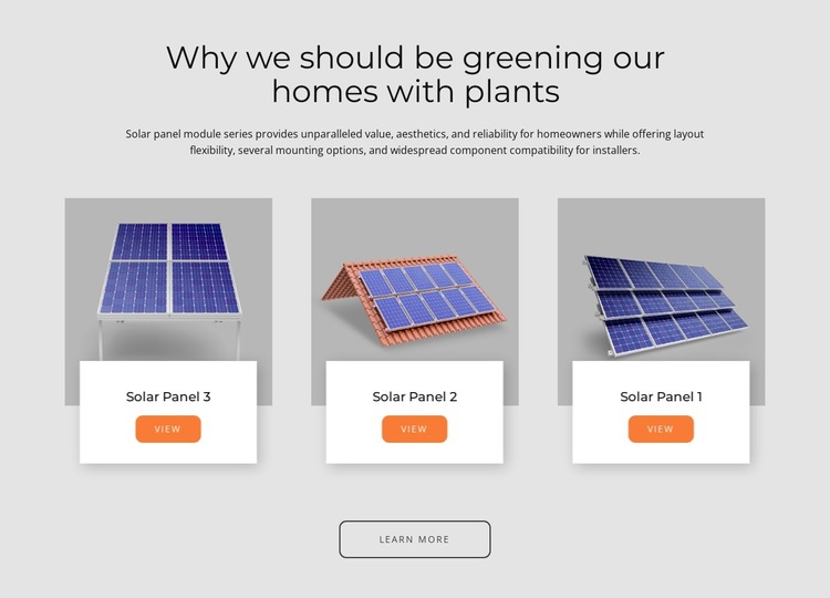 Solar panels made in the USA HTML5 Template