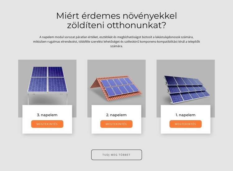 Az USA-ban gyártott napelemek Weboldal sablon