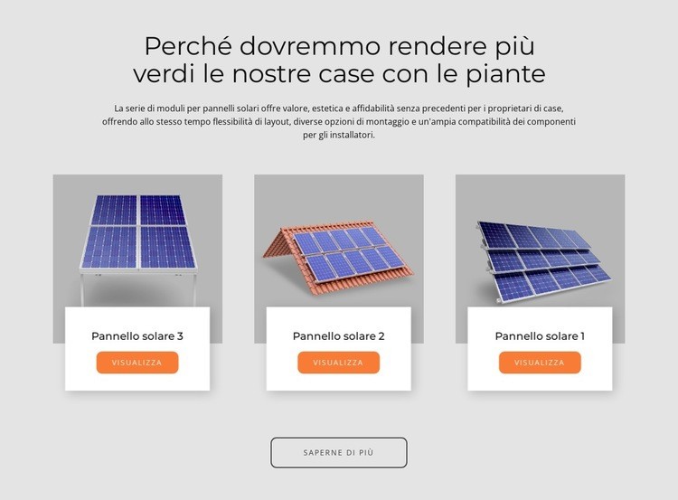 Pannelli solari fabbricati negli Stati Uniti Mockup del sito web
