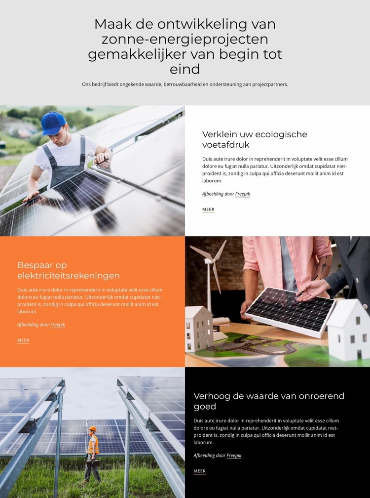 Ontwikkeling van zonne-energieprojecten Joomla-sjabloon