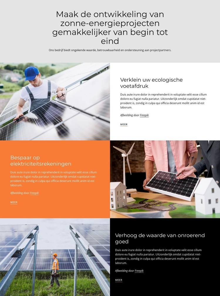 Ontwikkeling van zonne-energieprojecten Sjabloon