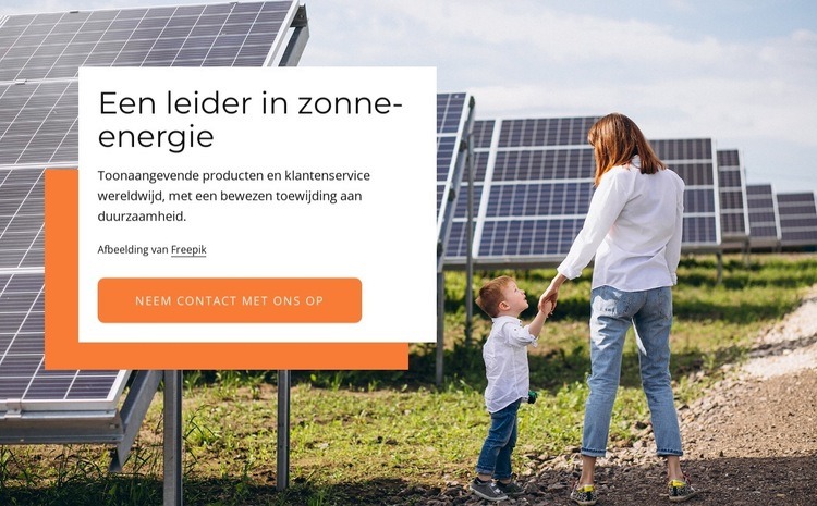 Een leider in zonne-energie Website mockup