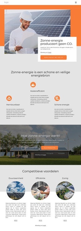 Voorzie Uw Huis Van Schone Zonne-Energie - Eenvoudig Websitesjabloon