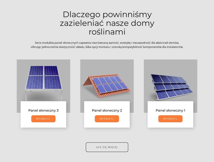 Panele fotowoltaiczne wyprodukowane w USA Szablon witryny sieci Web