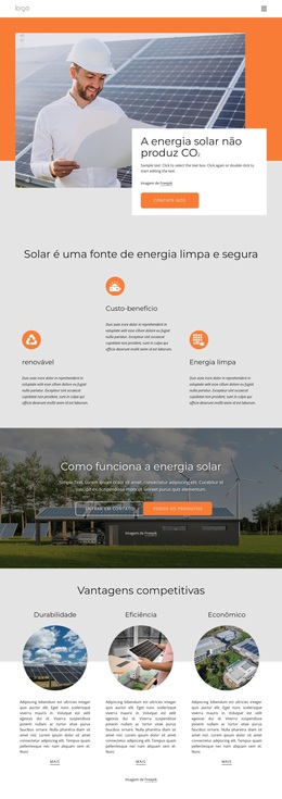 Alimente Sua Casa Com Energia Solar Limpa - Tema WordPress