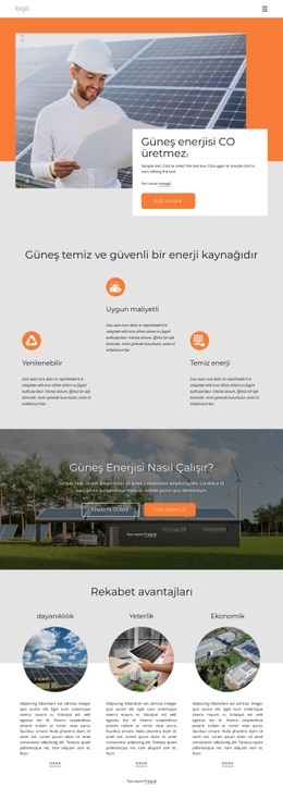Evinizi Temiz Güneş Enerjisi Ile Güçlendirin - Tek Sayfalı Tasarım