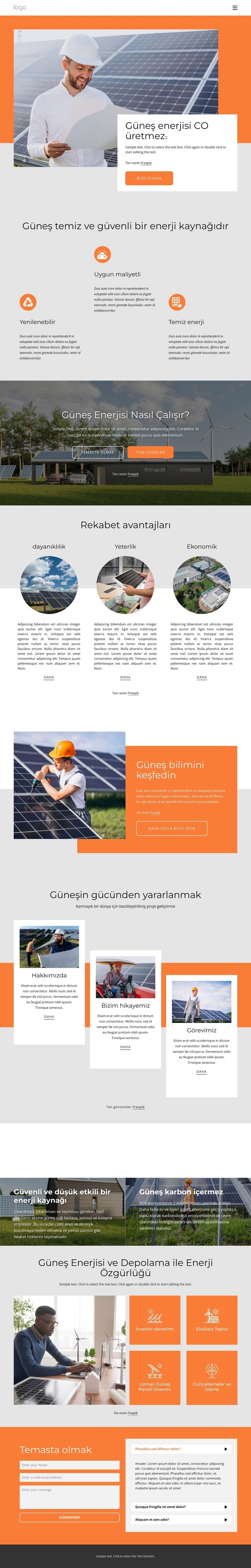 Evinizi temiz güneş enerjisi ile güçlendirin Web Sitesi Mockup'ı