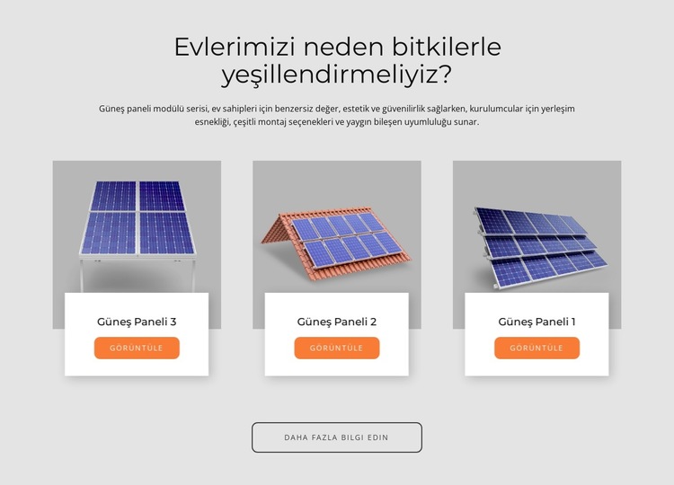ABD'de yapılan güneş panelleri Web Sitesi Şablonu