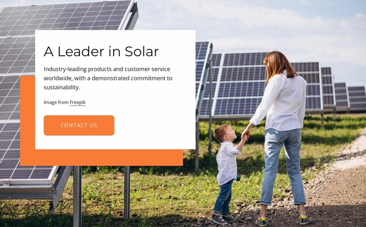 A leader in solar Website Mockup