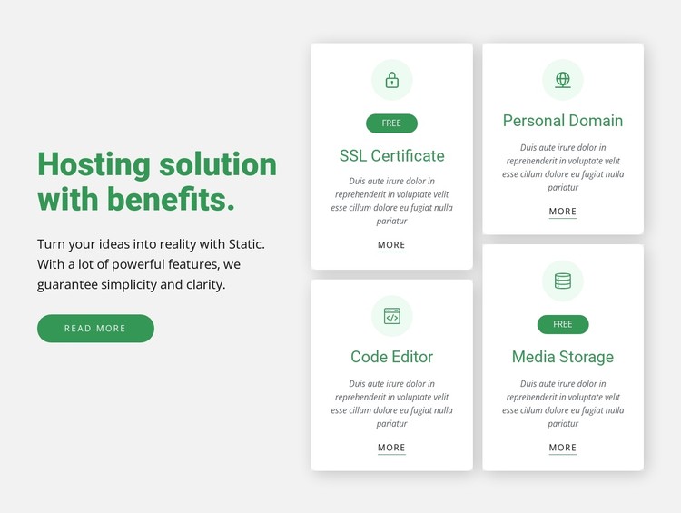 Hosting solution with benefits CSS Template