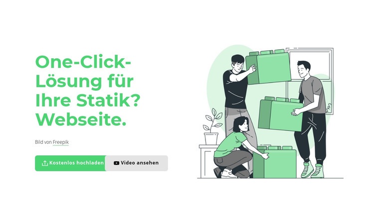 Ein-Klick-Lösung Landing Page