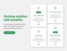 Hosting Solution With Benefits - Easy-To-Use HTML5 Template