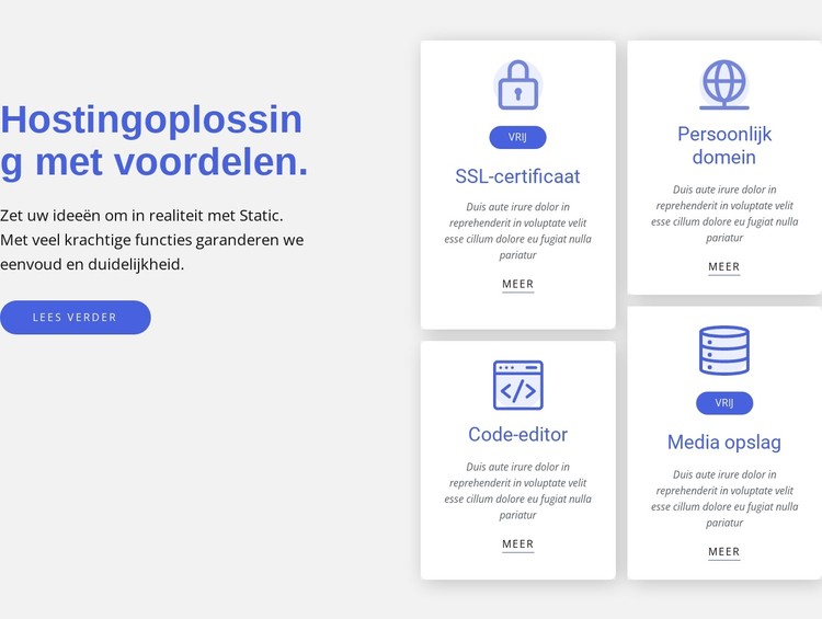 Hostingoplossing met voordelen CSS-sjabloon