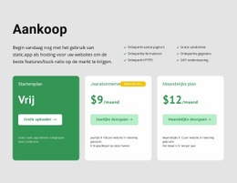 Prijsopties Sjablonen Html5 Responsief Gratis
