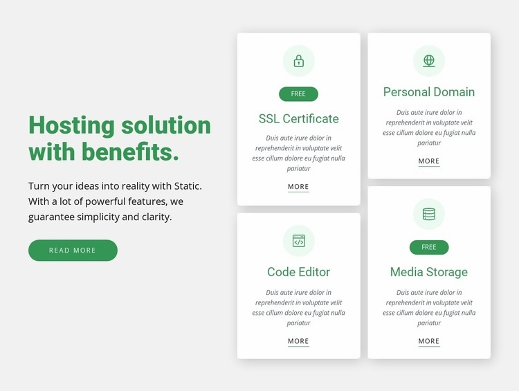 Hosting solution with benefits Squarespace Template Alternative
