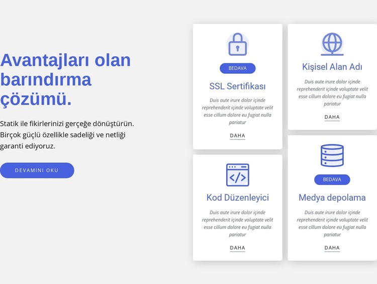 Avantajlı barındırma çözümü CSS Şablonu