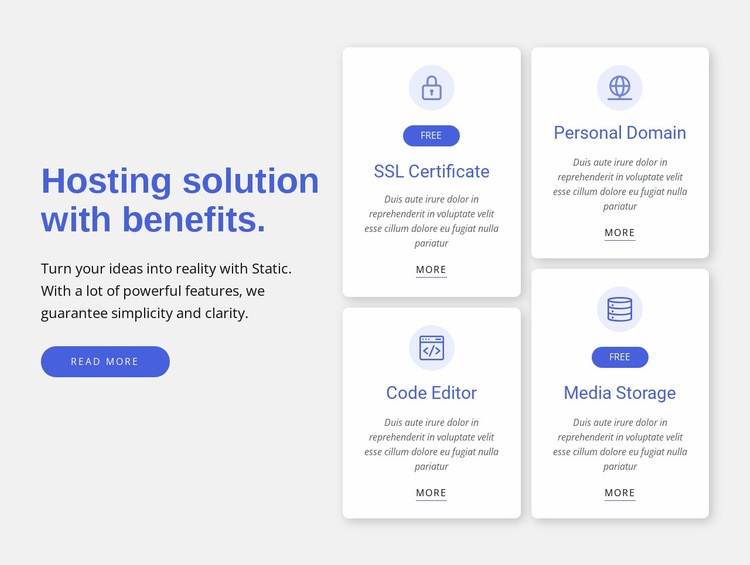 Hosting solution with benefits Webflow Template Alternative