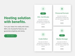 Hosting Solution With Benefits - Website Design Template