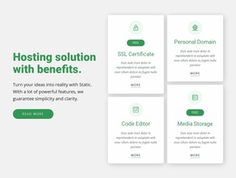 Hosting Solution With Benefits - Simple Website Template