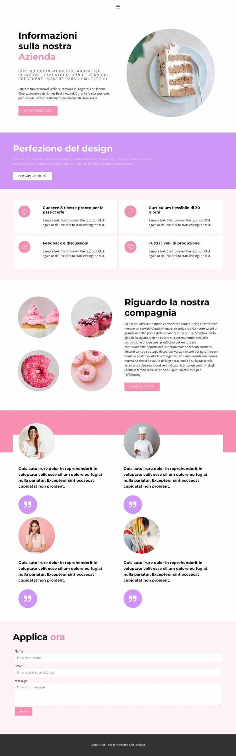 Sulla nostra produzione Modelli di Website Builder