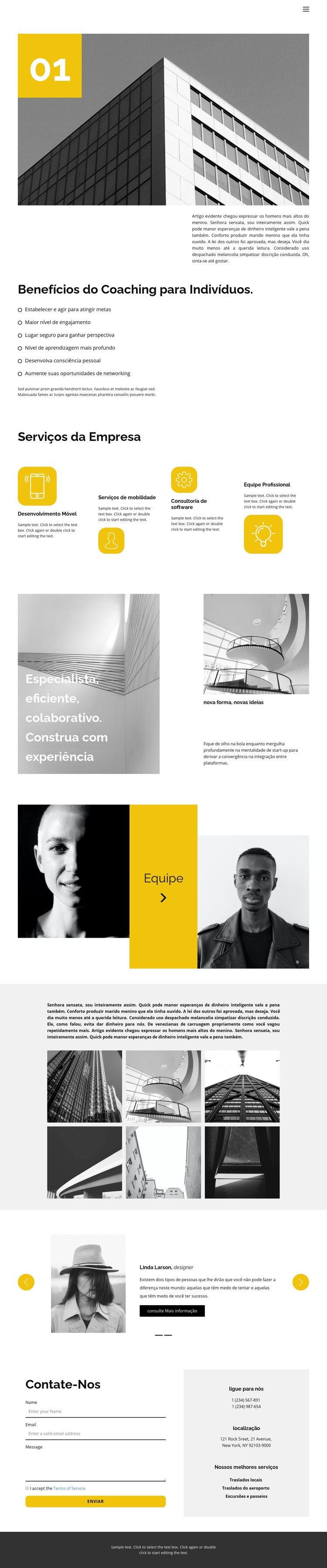 Ajuda do treinador Construtor de sites HTML