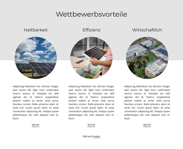 Wettbewerbsvorteile HTML-Vorlage