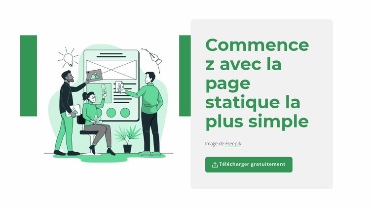 Créer une page statique Créateur de site Web HTML