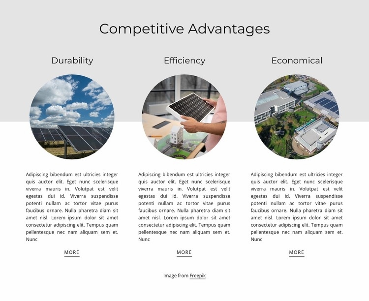 Сompetitive advantages Homepage Design