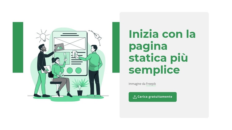 Crea una pagina statica Un modello di pagina