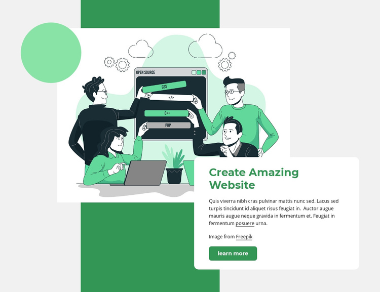 Create website One Page Template