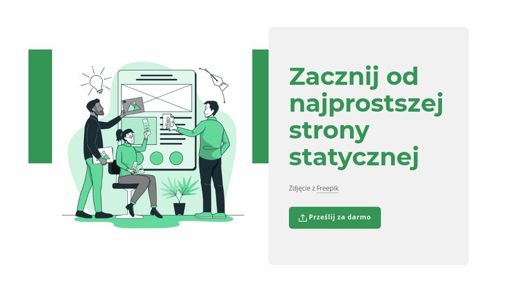 Utwórz stronę statyczną Kreator witryn internetowych HTML