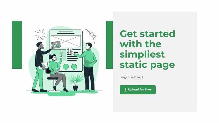 Create static page WordPress Website Builder