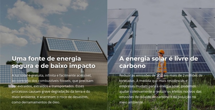 Fonte de energia de baixo impacto Construtor de sites HTML