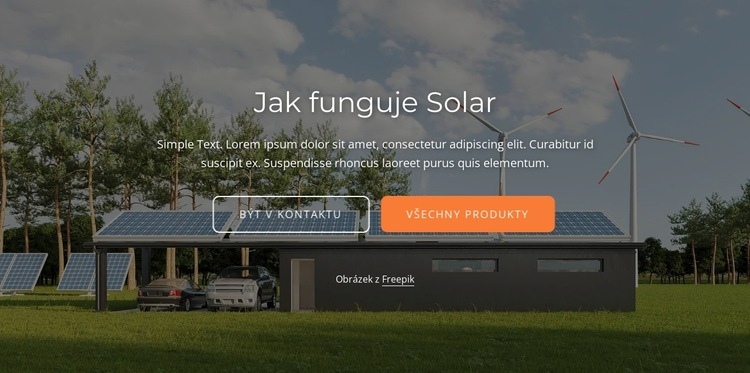 Solární energie funguje přeměnou energie Šablona HTML