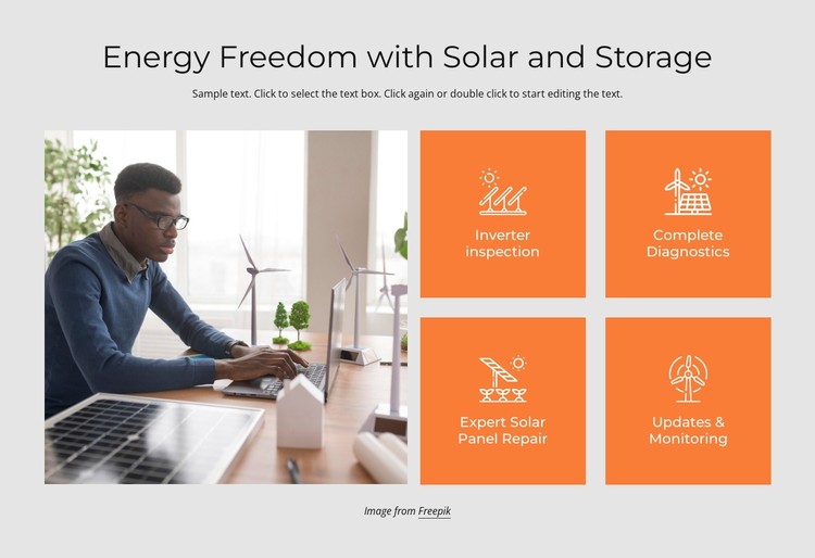 Energy freedom with solar storage CSS Template